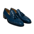 CHARLES TASSEL LOAFER | CROCO BLUE