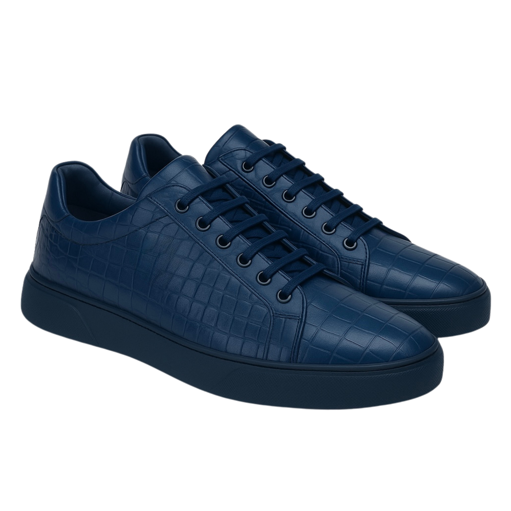 HELLEQUIN CROCO SNEAKER | BLUE