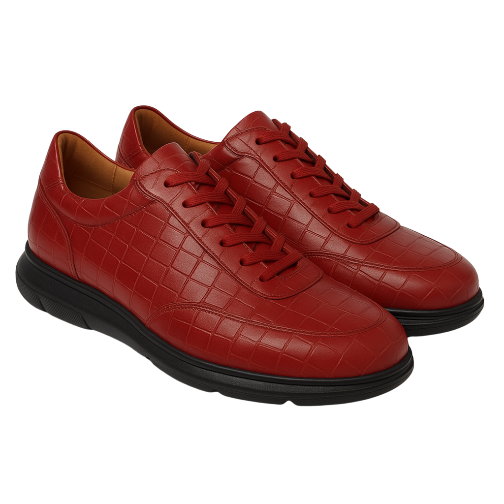 HELLEQUIN CROCO SNEAKER | RED