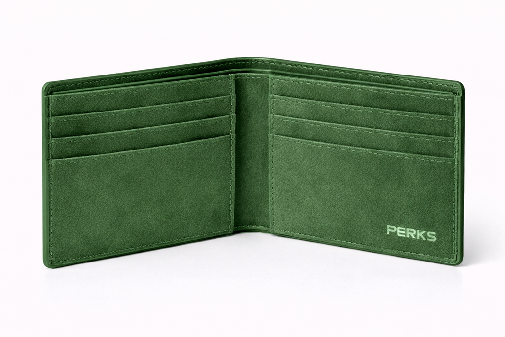 SUEDE LEATHER WALLET | GREEN