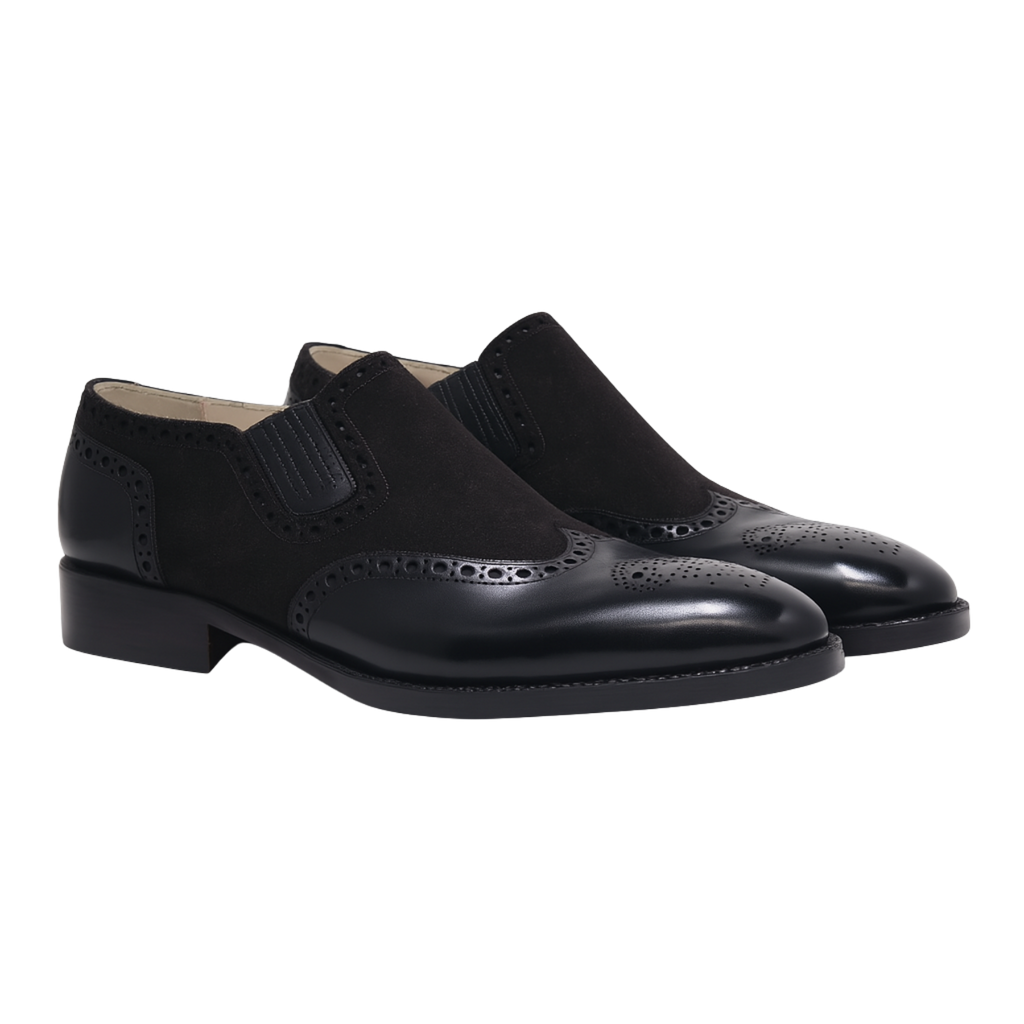 GODFATHER SUEDE LOAFER | BROGUE BLACK