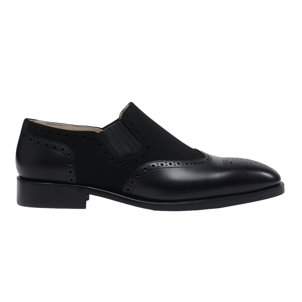 GODFATHER SUEDE LOAFER | BROGUE BLACK