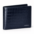 CROCO LEATHER WALLET | BLUE