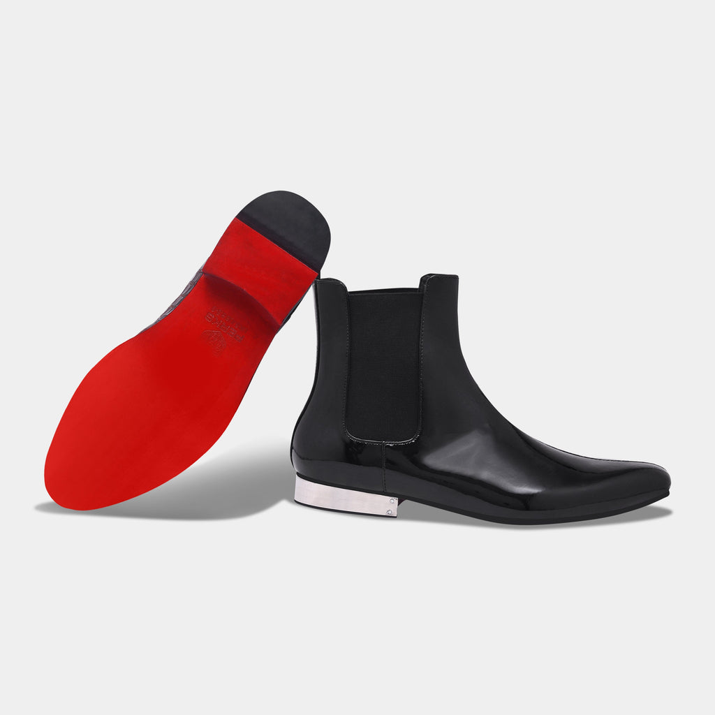 DEVIL BOOT | PATENT BLACK