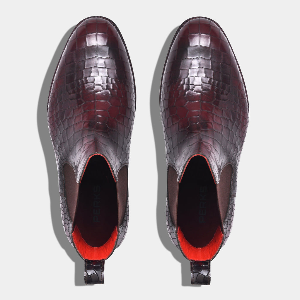 SOLOMONS CROCO BOOT | BLACK WINE