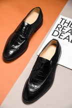 GILBERTO CROCO LACEUP | BLACK