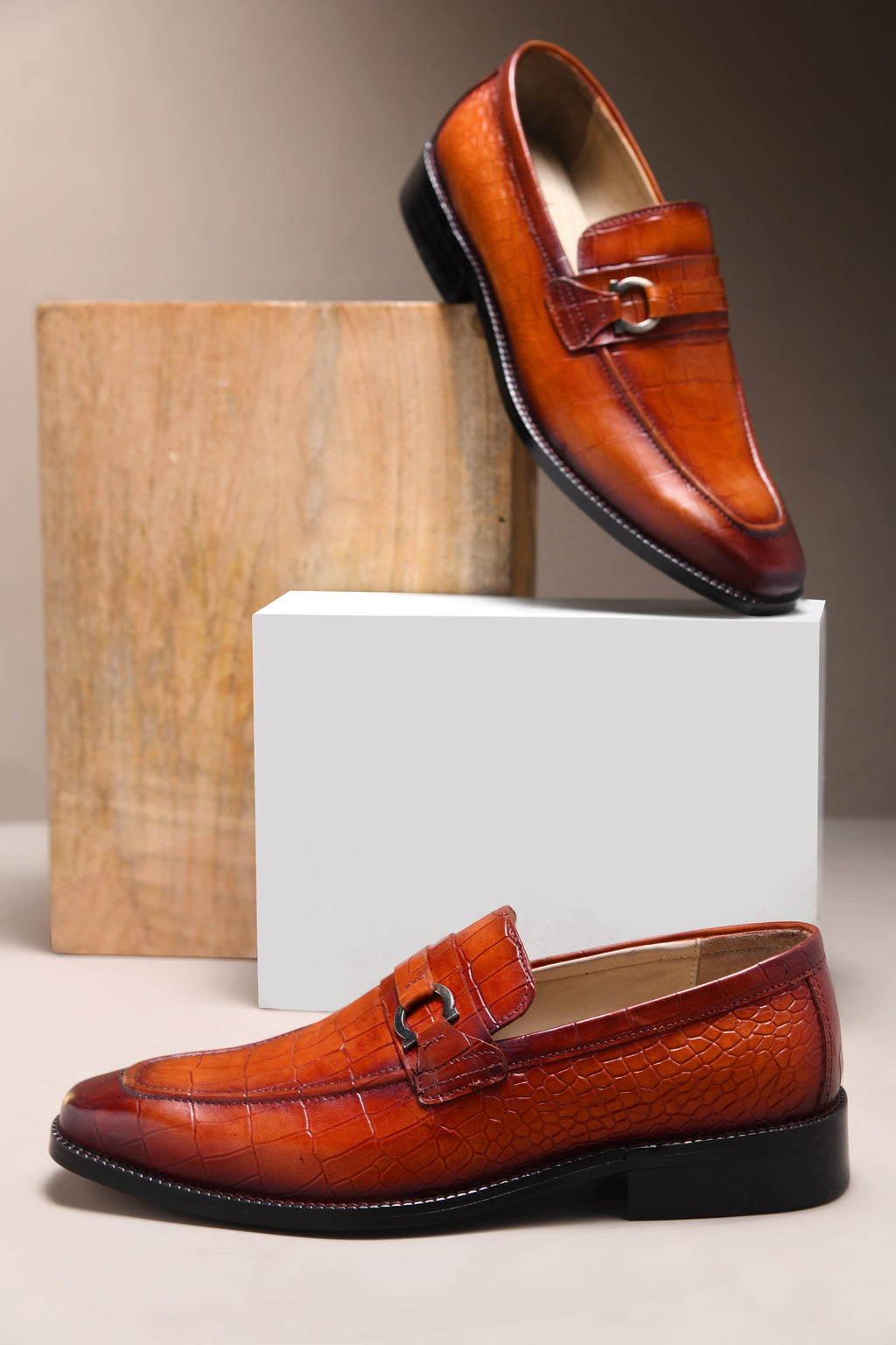 OLD BOY CROCO LOAFER | TAN